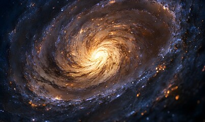 Fototapeta premium a Shining Spiral Galaxy Unveiling Its Cosmic Beauty