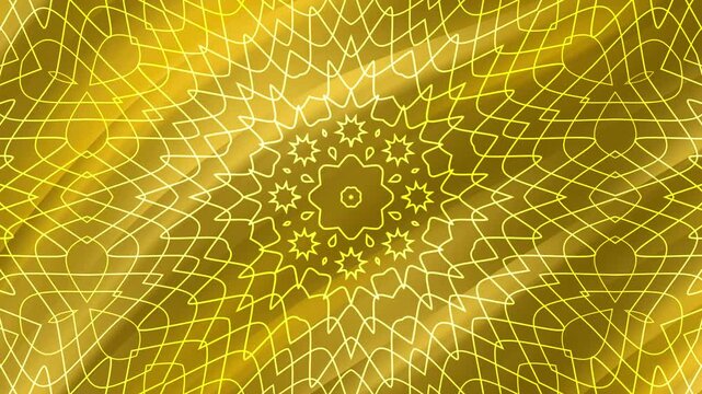 kaleidoscope floral gold background soft, light, and clean,abstract gradient marble pattern, HD 4K seamless loop animation