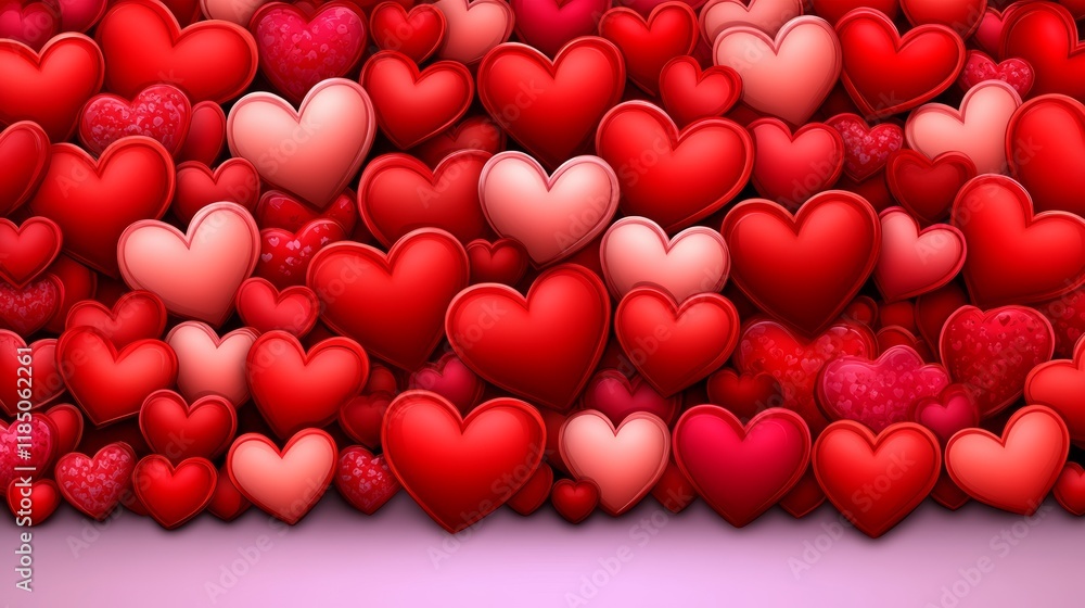 Poster tiny heart graphic featured on a light bokeh abstract backdrop