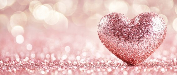 Obraz premium For web banner sales, a valentine day greeting card with a red heart and bokeh background