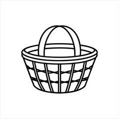 Modern Basket Vector Illustration on White Background