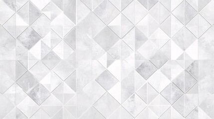 A modern, textured wall featuring an intricate pattern of gray and white geometric tiles.