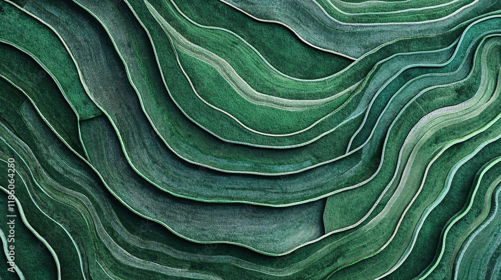 Poster abstract green layers blending harmoniously, creating a soothing texture.