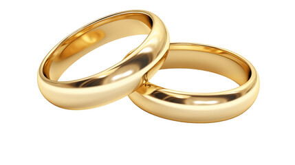Two Golden Wedding Rings Close Up, Symbol of Marriage