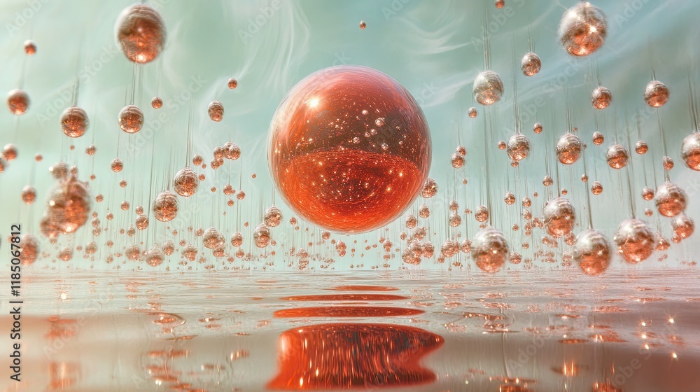 Poster Visualizing Brownian Motion of a Large Spherical Particle Among Smaller Molecules in Fluid Dynamics
