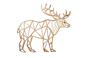 Elegant laser cut animal figures designed in abstract geometric patterns, showcasing fine craftsmanship and minimalist aesthetics