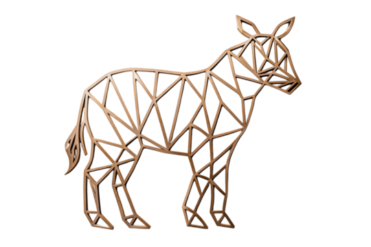 Intricate wooden animal silhouettes with clean geometric shapes, ideal for unique wall decor or creative art installations