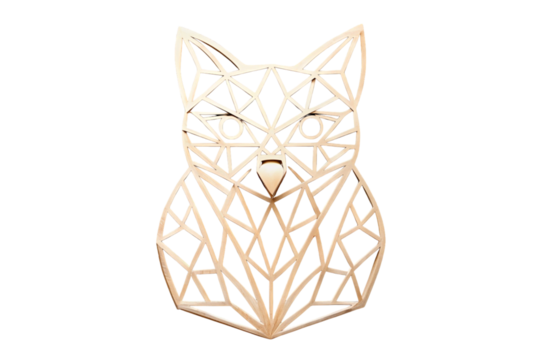 Geometric owl wall art in laser cut wood design, showcasing intricate details on a natural wooden panel background for stylish decor
