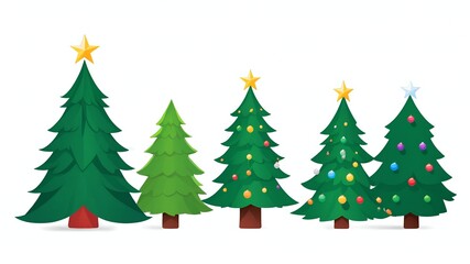 set of christmas trees