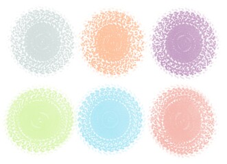 Set of colored circles with lace