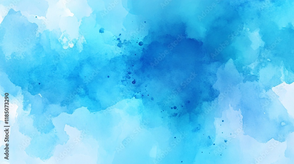Wall mural a serene abstract watercolor background featuring various shades of blue, creating a calming and soo