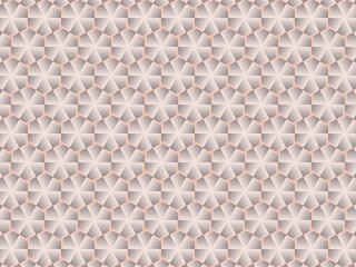 Seamless geometric pattern with repeating rose gold hexagonal floral motifs.