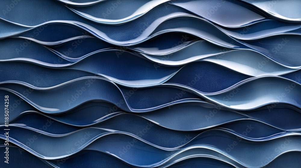 Aufkleber abstract blue wave patterns create a dynamic and soothing visual texture.