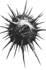 Sea black and white illustration