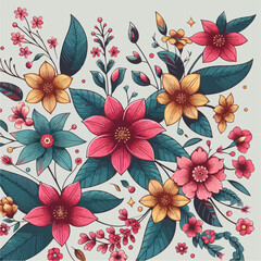 vector illustration of blooming flowers