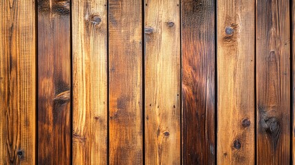 Naklejka premium Close-up of rustic wooden planks with rich brown tones and natural textures.