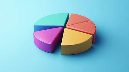 Obraz premium Pie Chart Representing Asset Allocation Within an Investment Portfolio, Displaying Different Sectors Such as Stocks, Bonds, and Real Estate
