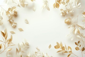 Abstract white background with gold wavy curve
