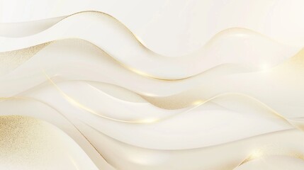 Fototapeta premium Abstract white background with gold wavy curve