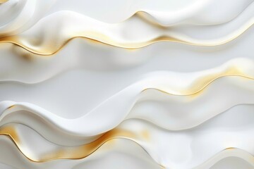 Obraz premium Abstract white background with gold wavy curve