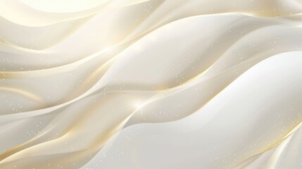 Abstract white background with gold wavy curve
