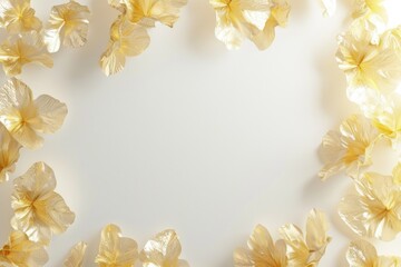 Abstract white background with gold wavy curve