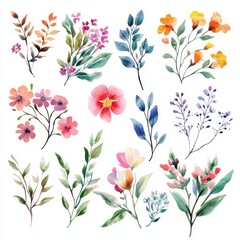 watercolor spring flower arrangement