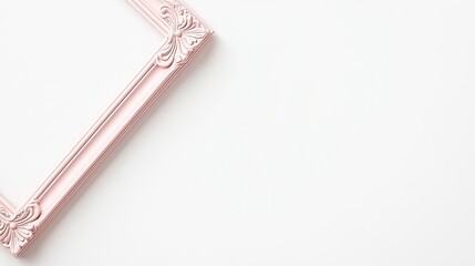 A decorative pink picture frame on a plain white background, ideal for showcasing artwork or photographs.