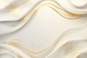 Obraz premium Abstract white background with gold wavy curve