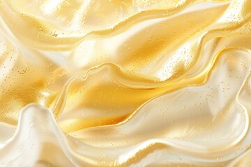 Abstract white background with gold wavy curve