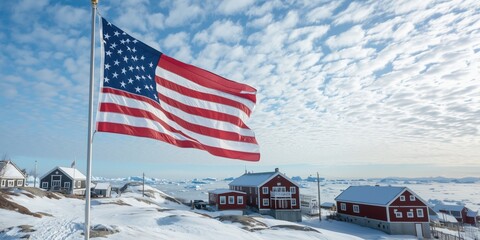 US flag flying in Greenland