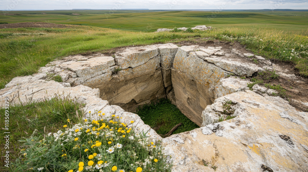 Poster mines and geological formations, a visually appealing image showcasing geological formations and min