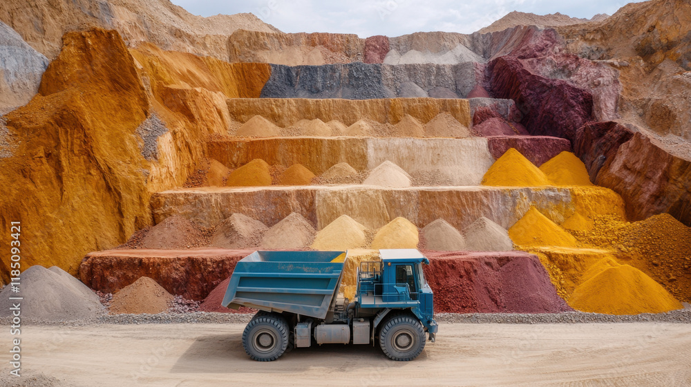 Poster mines and geological formations, this image likely depicts geological formations associated with min