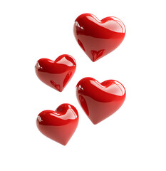 Conjunto de corazones aislados, concepto de San valentin, amor, corazones flotantes