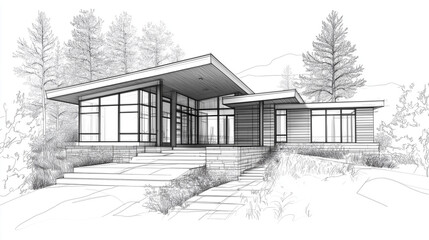 house sketch drawing