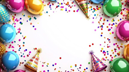 Obraz premium A festive scene featuring colorful party hats and confetti, perfect for celebrations and events.