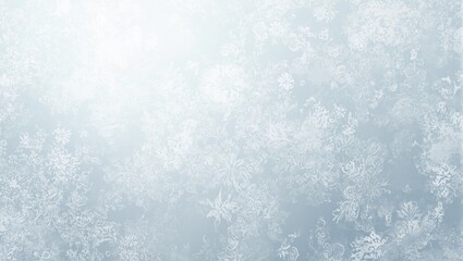 Obraz premium Delicate frost patterns on frosted glass with swirling designs evoking a frosty cold feel Soft light creates an ethereal effect