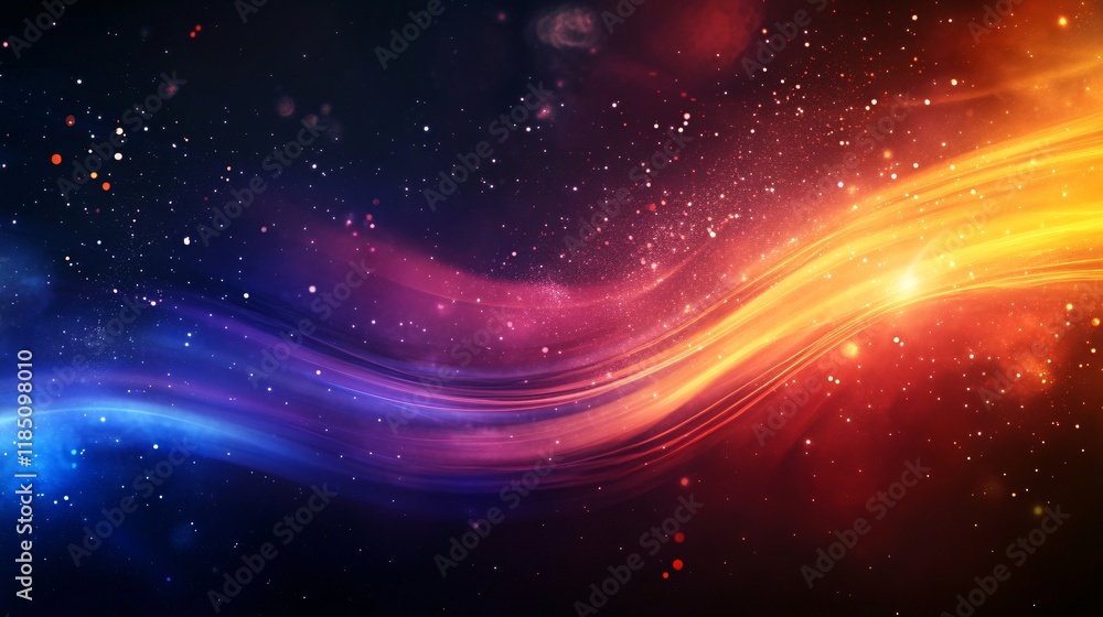 Leinwandbilder Colorful waves of light creating abstract background in outer space