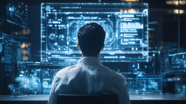 Programmer Working on Complex JavaScript Code for IoT Devices, Optimizing Performance and Integrating New Digital Technologies in a Modern Workspace