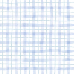 Light Blue Plaid Gingham Hand Drawn Background Pattern Overlay
