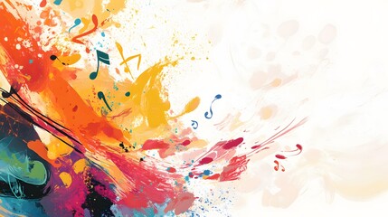 Obraz premium Abstract Colorful Music Inspired Paint Splatter Artwork