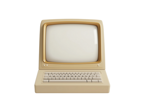 Classic retro computer with beige casing and keyboard showcasing vintage technology from the past