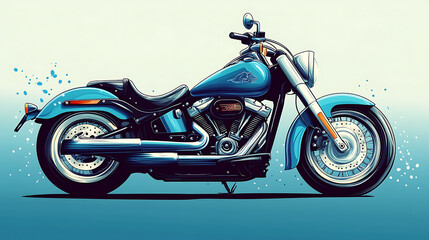 cool and trendy blue motorbike in cartoon style vector art ideal for motorbike decor, vector illustrations, and stylish graphic design
