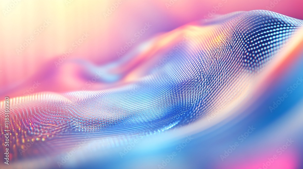 Aufkleber abstract colorful wave pattern flowing in digital cyberspace