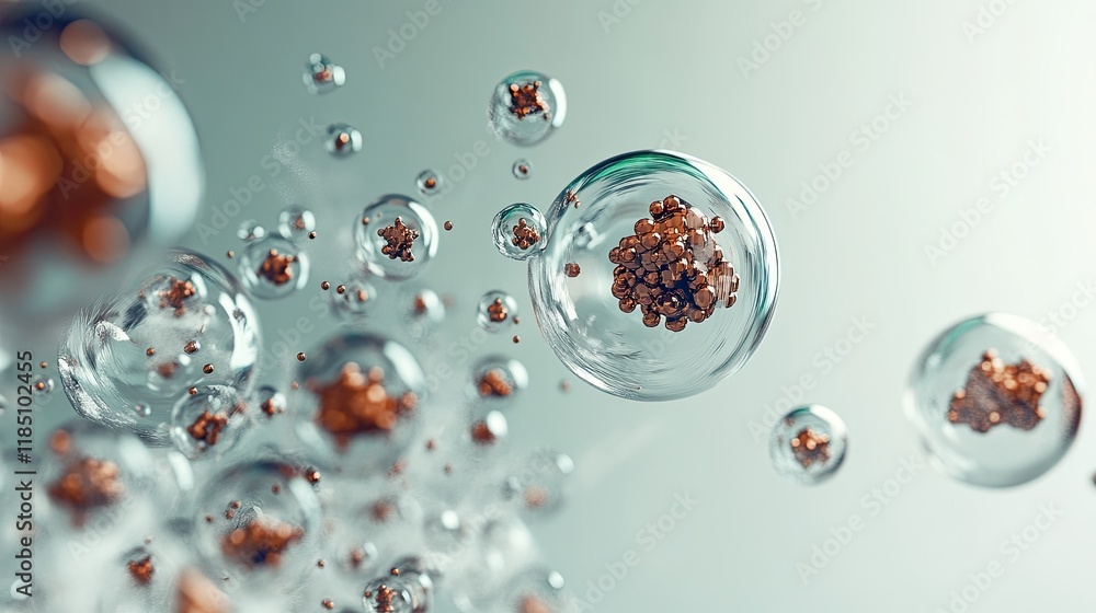Fototapete simulation showcasing erratic movement of large particles in a high-contrast environment