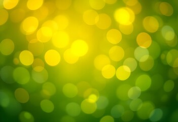 Obraz premium Green, yellow, orange background made in the camera with a macro lens creating out of focus circles of light and bokeh with soft outlines perfect for copy space or text