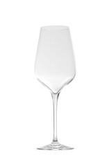 One empty wine glass isolated on white