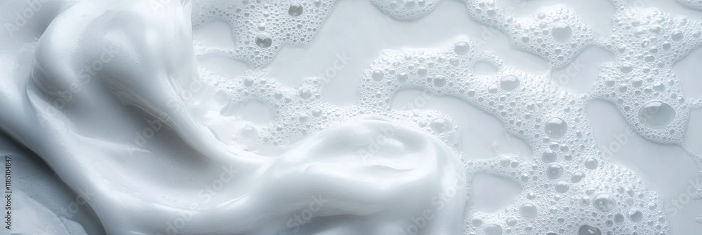 Poster Soft Waves of Foam Dancing on a White Canvas Create a Serene and Tranquil Atmosphere
