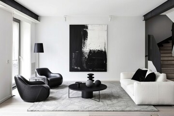 Modern black and white living room © Ilia