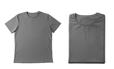 Naklejka premium Blank grey t-shirts on white background, collage. Mockup for design